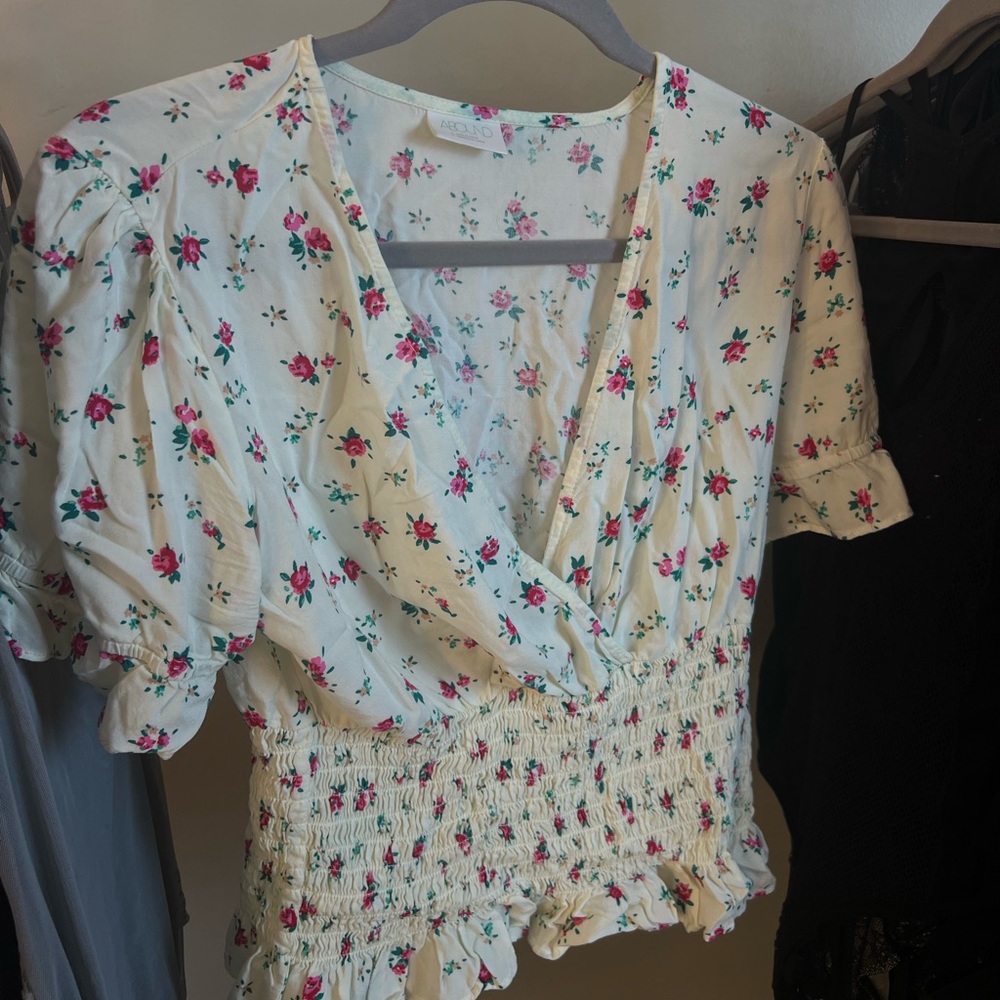 Abound Floral Cream Blouse